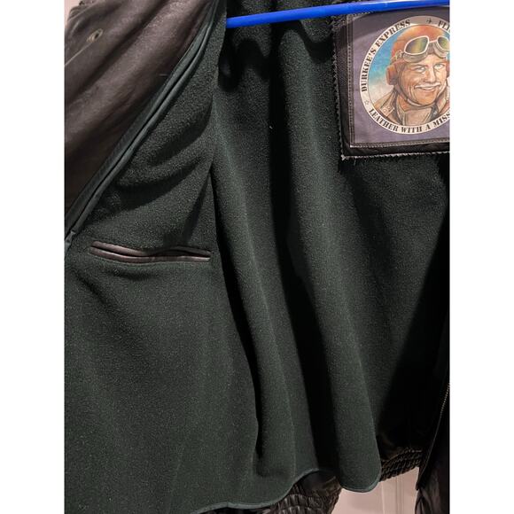 Durkee’s Express Flight Jacket XXL Black Leather Bomber Aviator Vintage Heavy - Picture 9 of 16